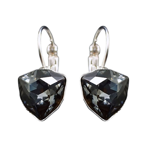 Серьги "Bermudu Trīsstūris (Silver Night)" с кристаллами Swarovski™